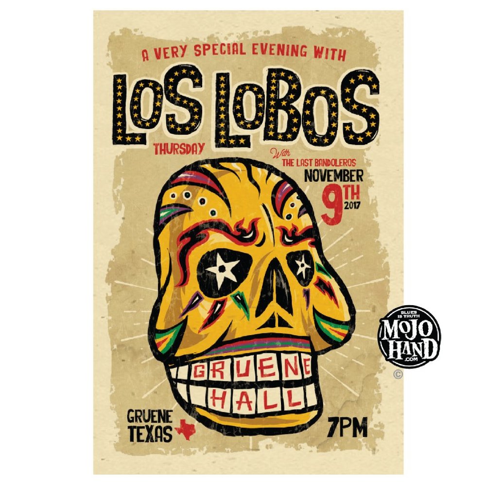 Los Lobos tour poster - 2017 - 12"x18" signed by the poster designer